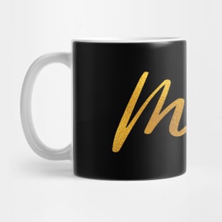 Mia Name Hand Lettering in Faux Gold Letters Mug